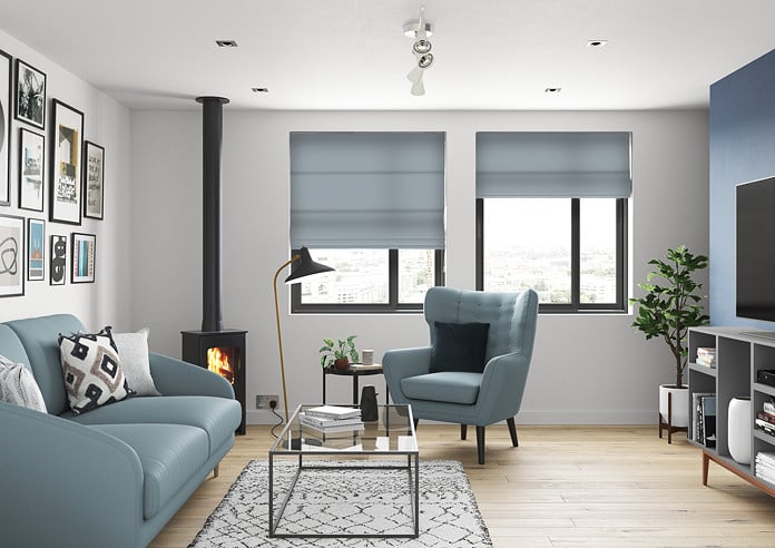 Faux Suede, Duckegg - Twist&Fit Roman Blind - Image 5